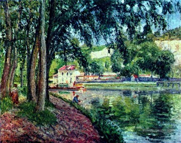 pêche d’été Camille Pissarro paysage Peinture à l'huile